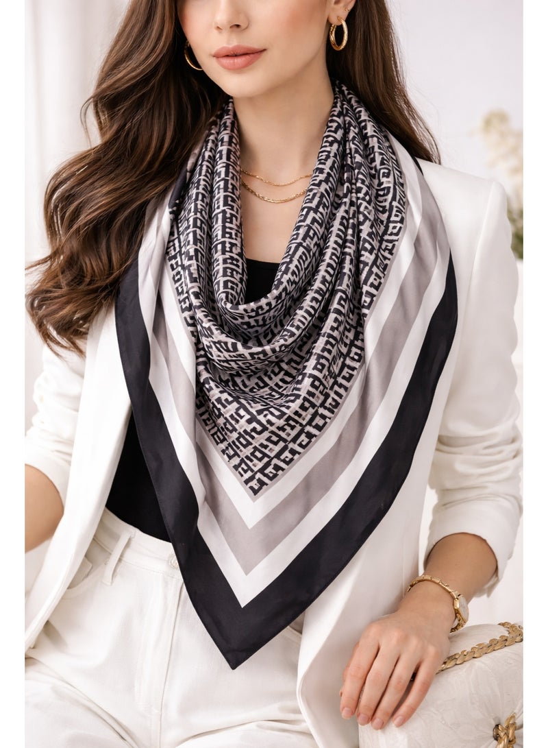 TaimAs Women’s Printed Satin Scarf 90x90 cm – Elegant Square Shawl for Hijab, Neck & Fashion Styling - Image 4